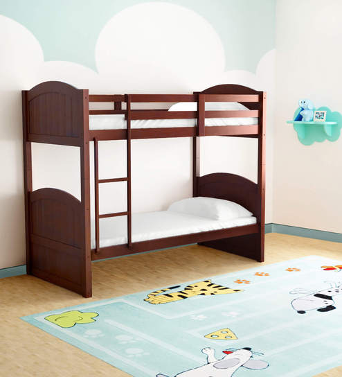 Buy Mcxander Bunk Bed In Walnut Finish By Mollycoddle Online