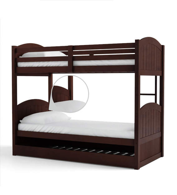 Buy McXander Bunk Bed with Pull Out Bed in Wenge Finish by Mollycoddle