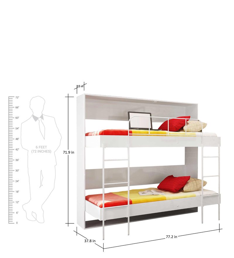 Buy McAlba Wall Bunk Bed in Satin White by Mollycoddle Online Bunk