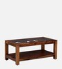 Valencia Sheesham Wood Coffee Table in Scratch Resistant Rustic Teak Finish With Glass Top
