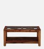 Valencia Sheesham Wood Coffee Table in Scratch Resistant Rustic Teak Finish With Glass Top