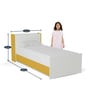 McZoe Trundle Bed with Headboard Storage in White & Yellow Finish