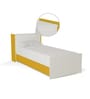 McZoe Trundle Bed with Headboard Storage in White & Yellow Finish