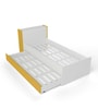 McZoe Trundle Bed with Headboard Storage in White & Yellow Finish