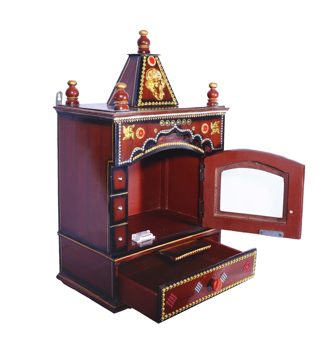 Buy MDF & Marandi Wood Pooja Mandir By Dezine Innovation Online