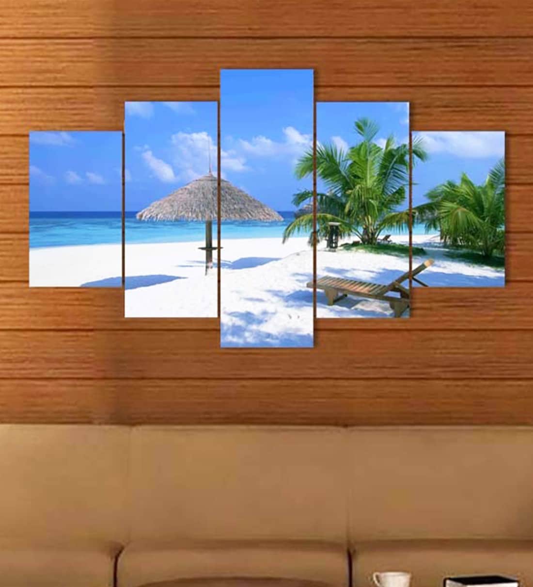 Buy MDF Sandy Beach Multiframed Wall Decor by Go Hooked Online