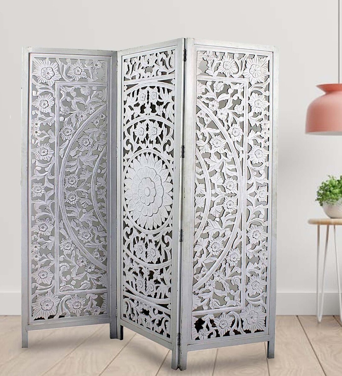 Buy MDF 72 x 60 Inch 3 Panel Room Divider by Wood D cor City at 45% OFF ...