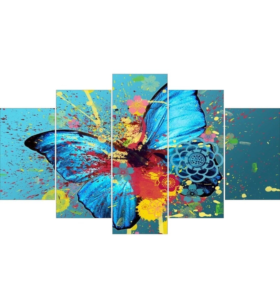 Buy MDF Butterfly Framed Art Panel - Set of 5 by Go Hooked Online ...