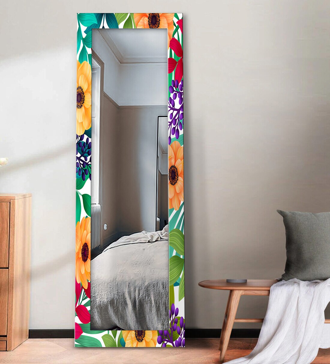 Buy MDF Summer Tropical 6 Ft Floor Mirror By 999Store Online Floor