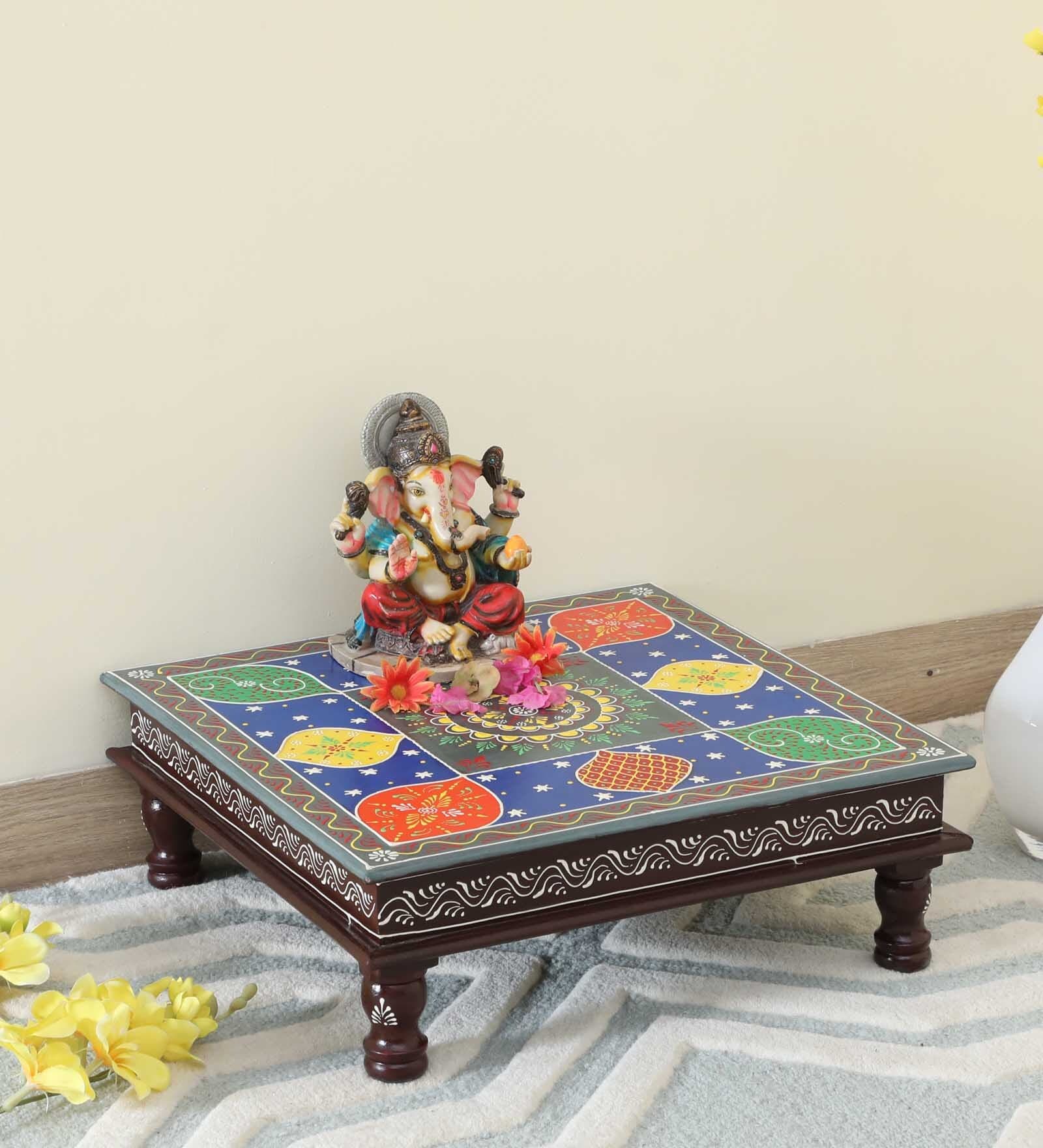 Buy MDF & Mango Wood Handpainted Chowkies at 5 OFF by Ujjwal Wood