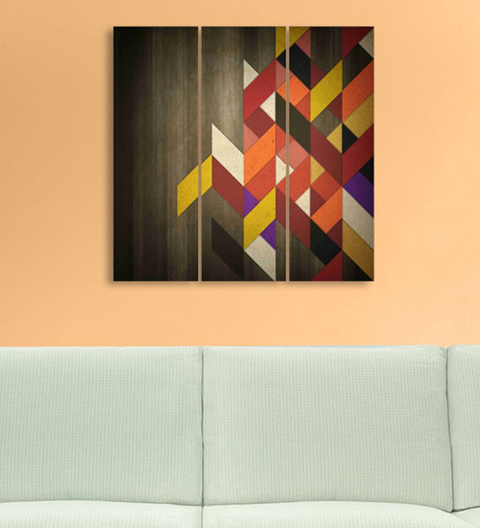 Buy MDF 3Panel Abstract Design Wall Decor by Go Hooked Online