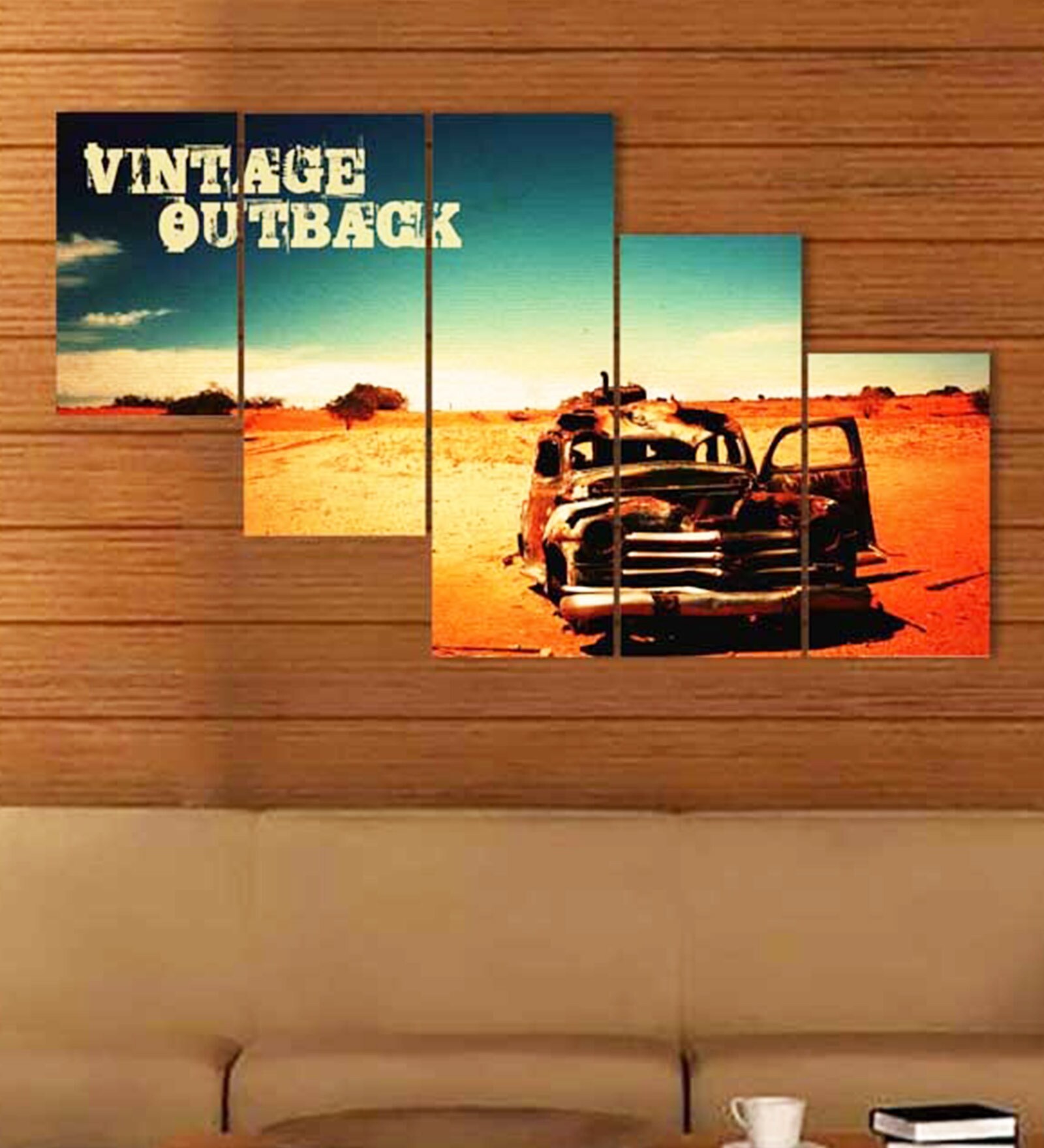 MDF Vintage Outback Multi-framed Wall Decor