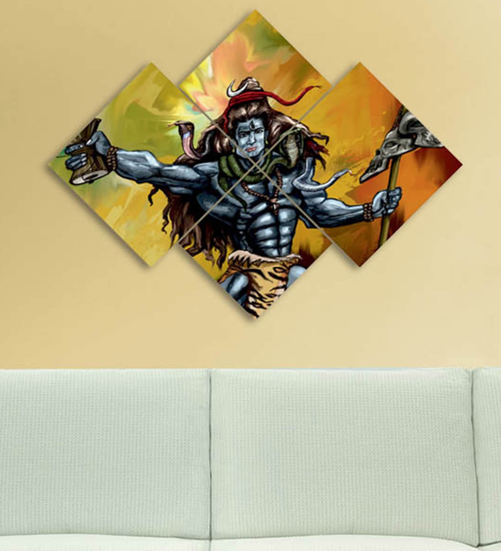 Buy MDF 4-Panel Lord Shiva Wall Decor by Go Hooked at 15% OFF by Go ...