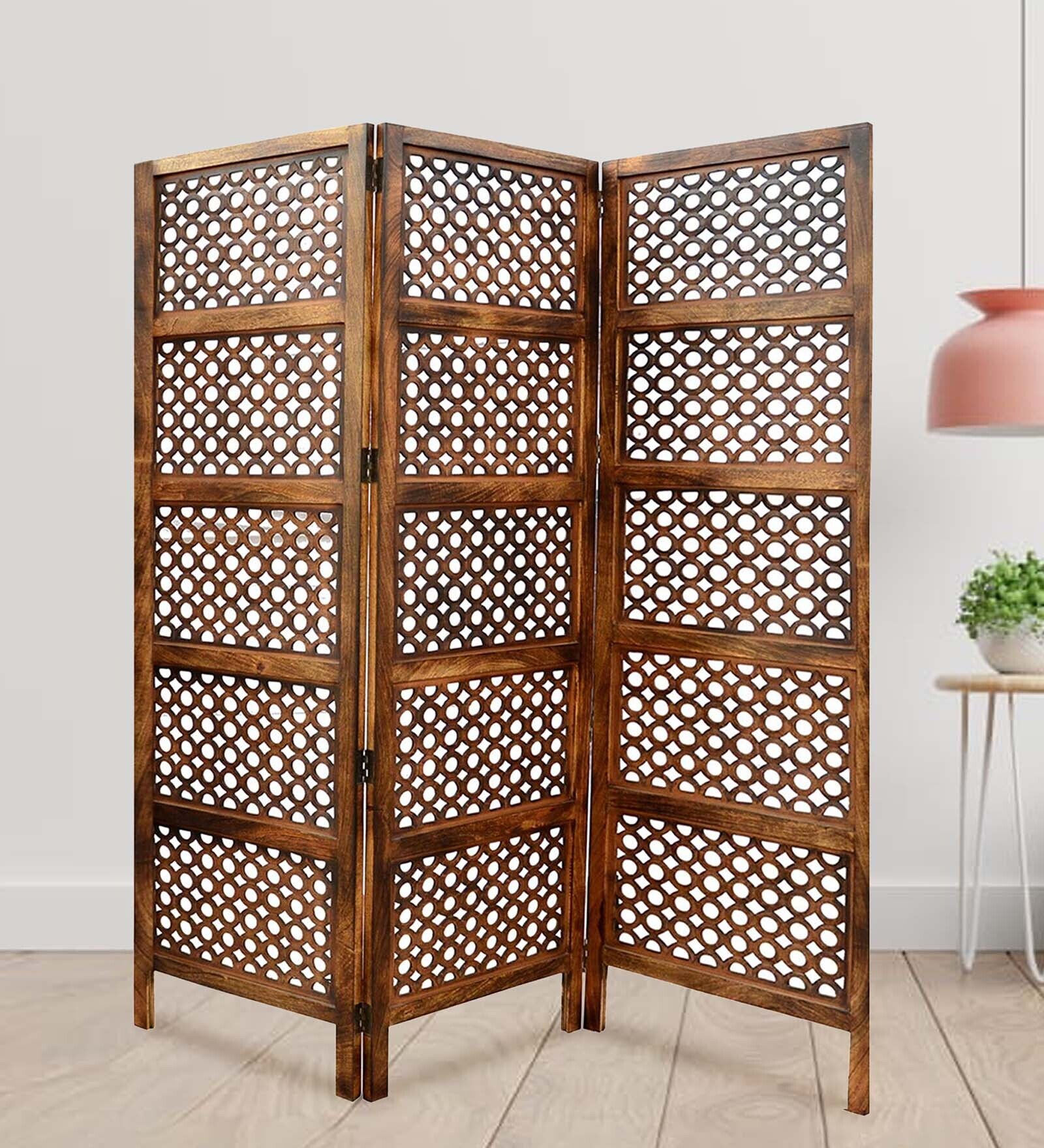 MDF 72 x 60 Inch 3 Panel Room Divider