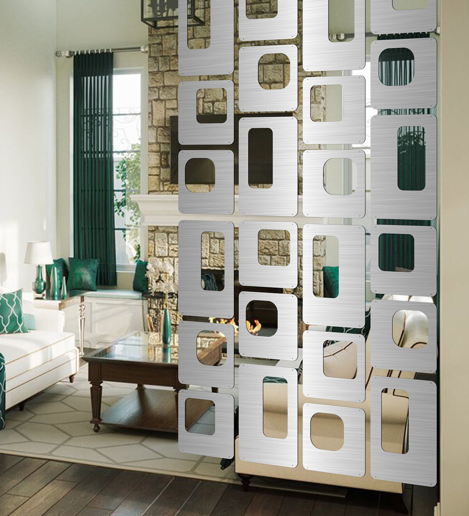 Mdf Lauren 84X 36 Inch Hanging Room Divider