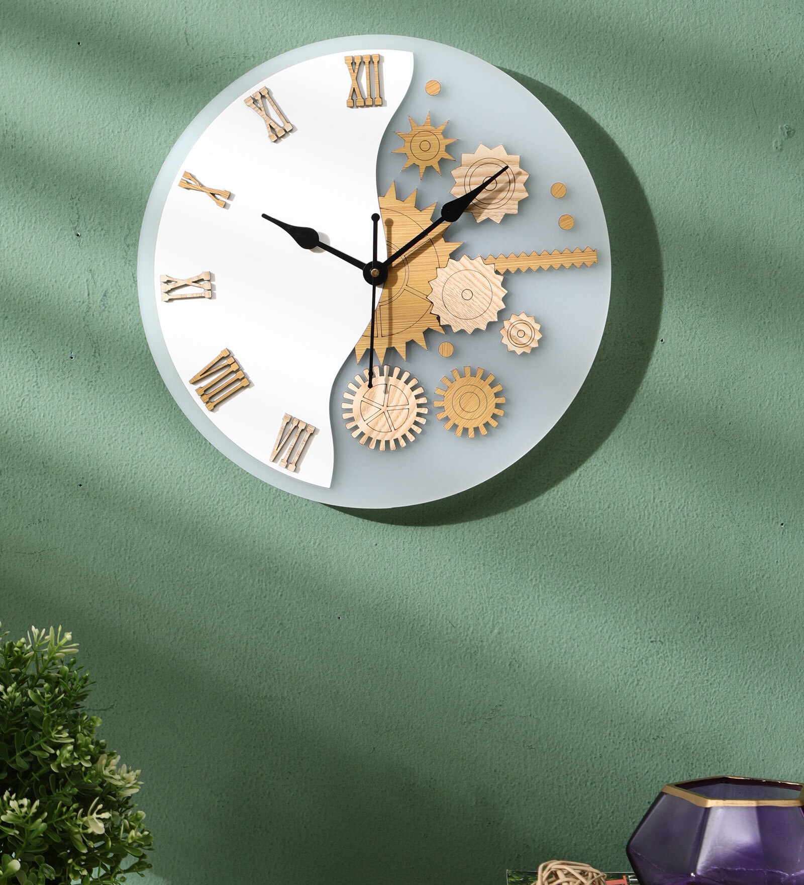 Buy Mdf And Acrylic Analog Gears Wall Clock At 3 Off By Tangy Oak Pepperfry 7819