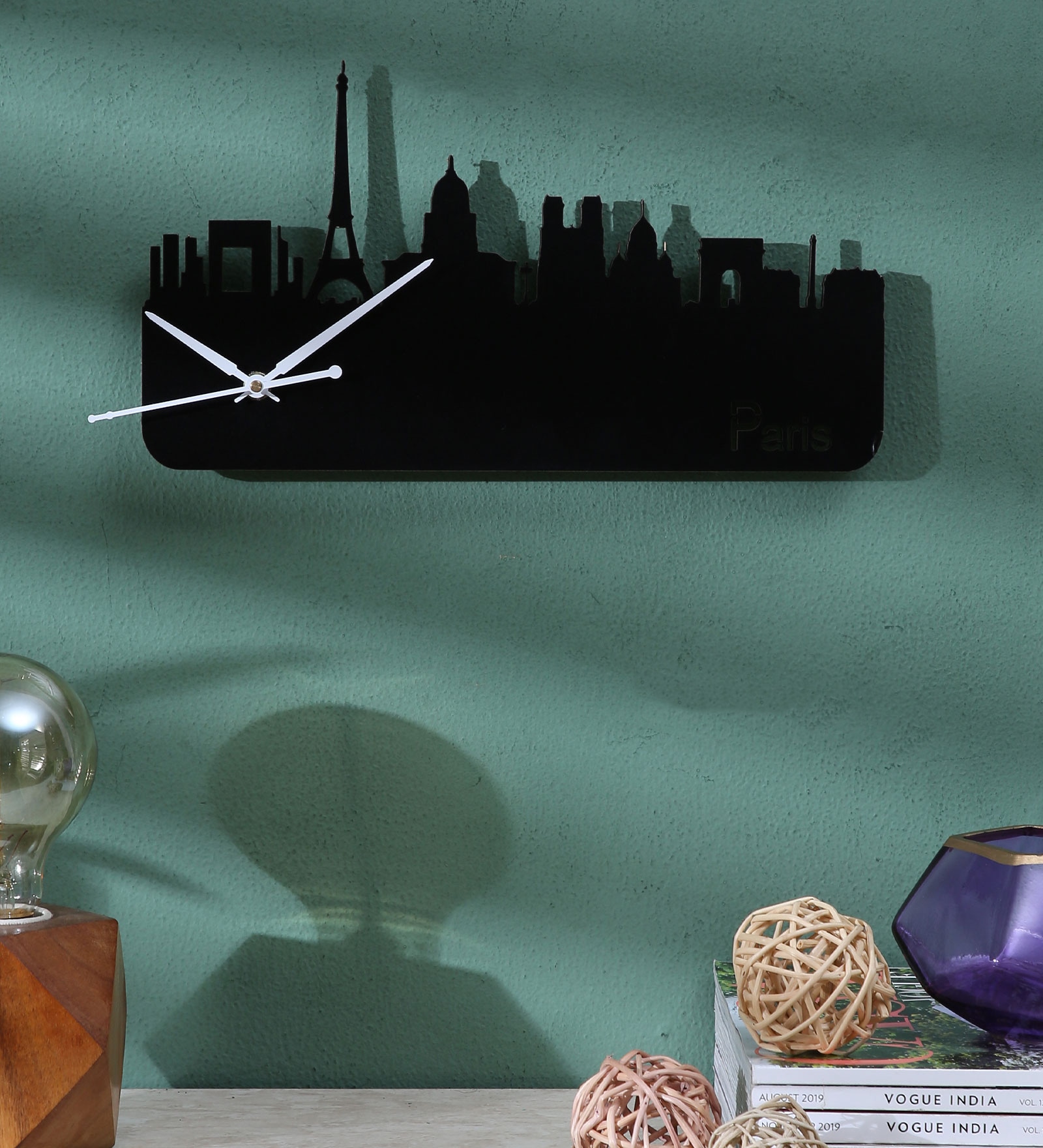 MDF And Acrylic Analog Paris Wall Clock