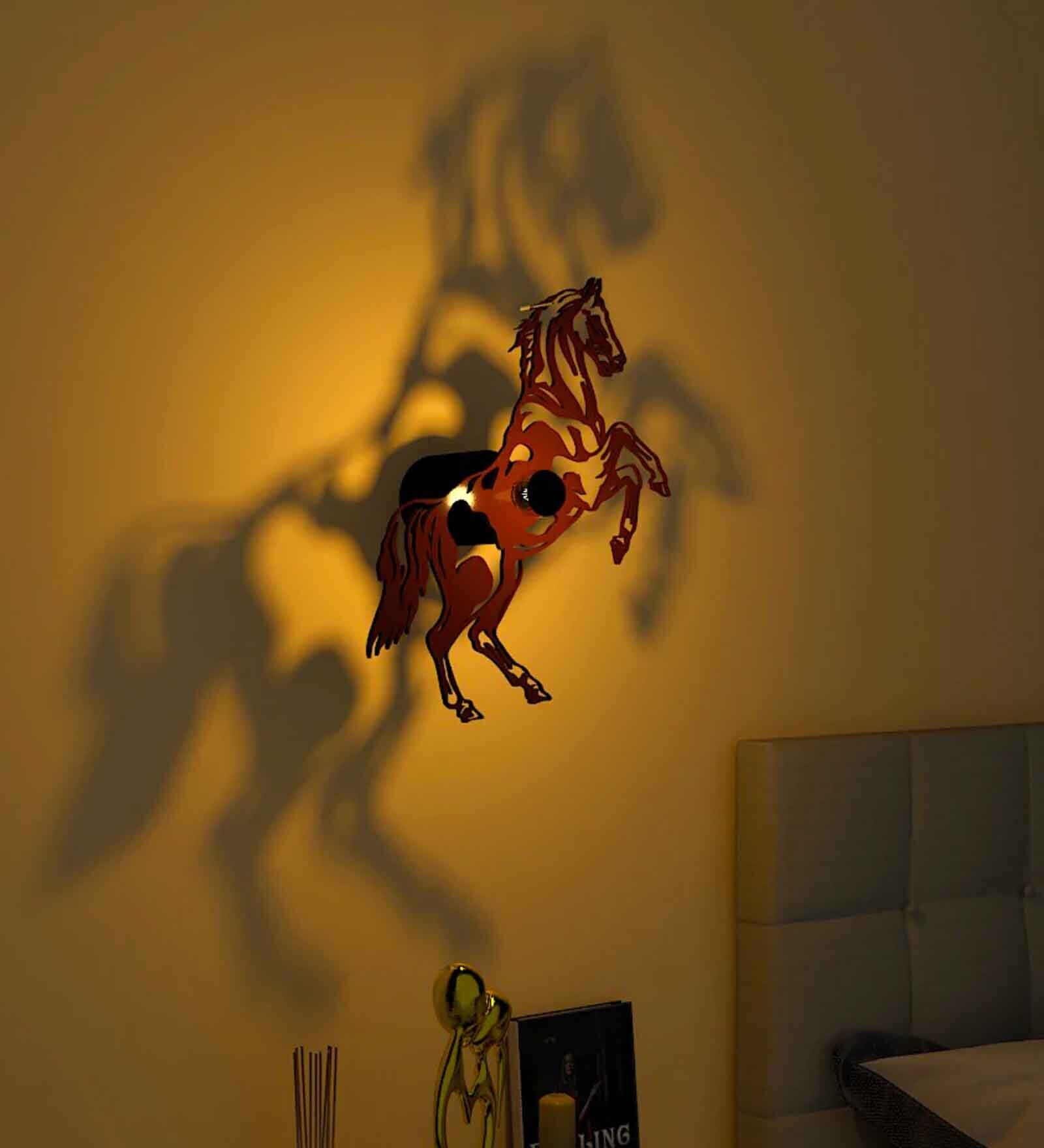 MDF Charging Horse Creative Shadow lamp