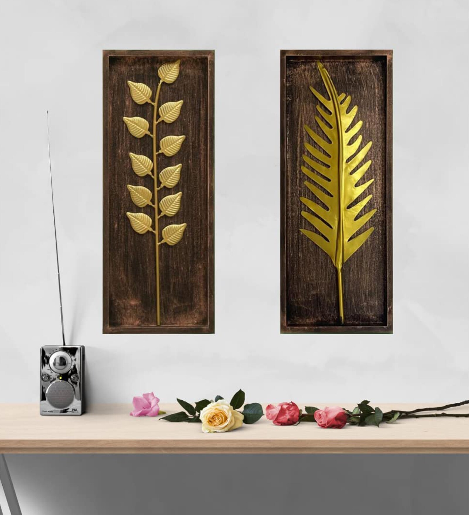 Set Of 2 Mdf Wooden Wall Art