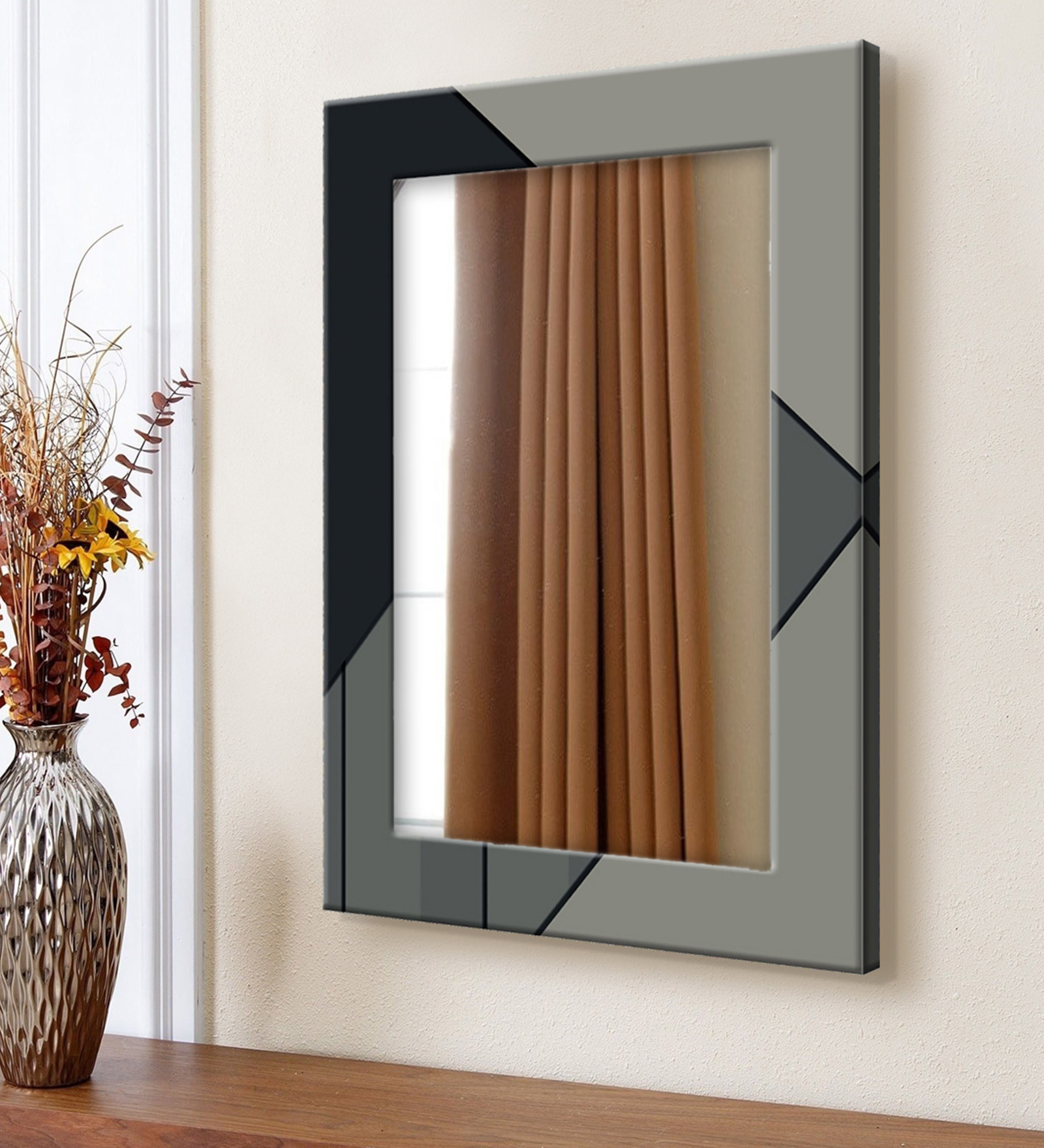 Grey MDF Beautiful Wall Mirror