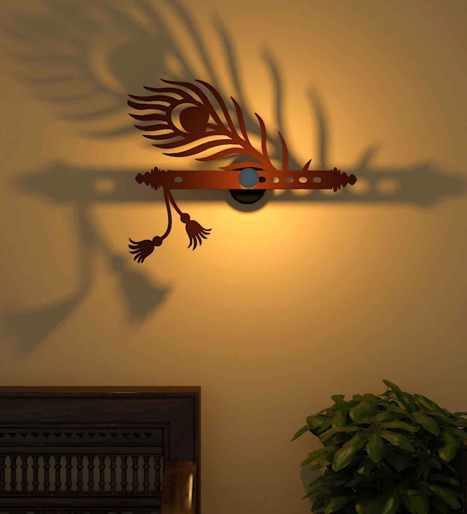 MDF Krishna Murli Shadow Lamp