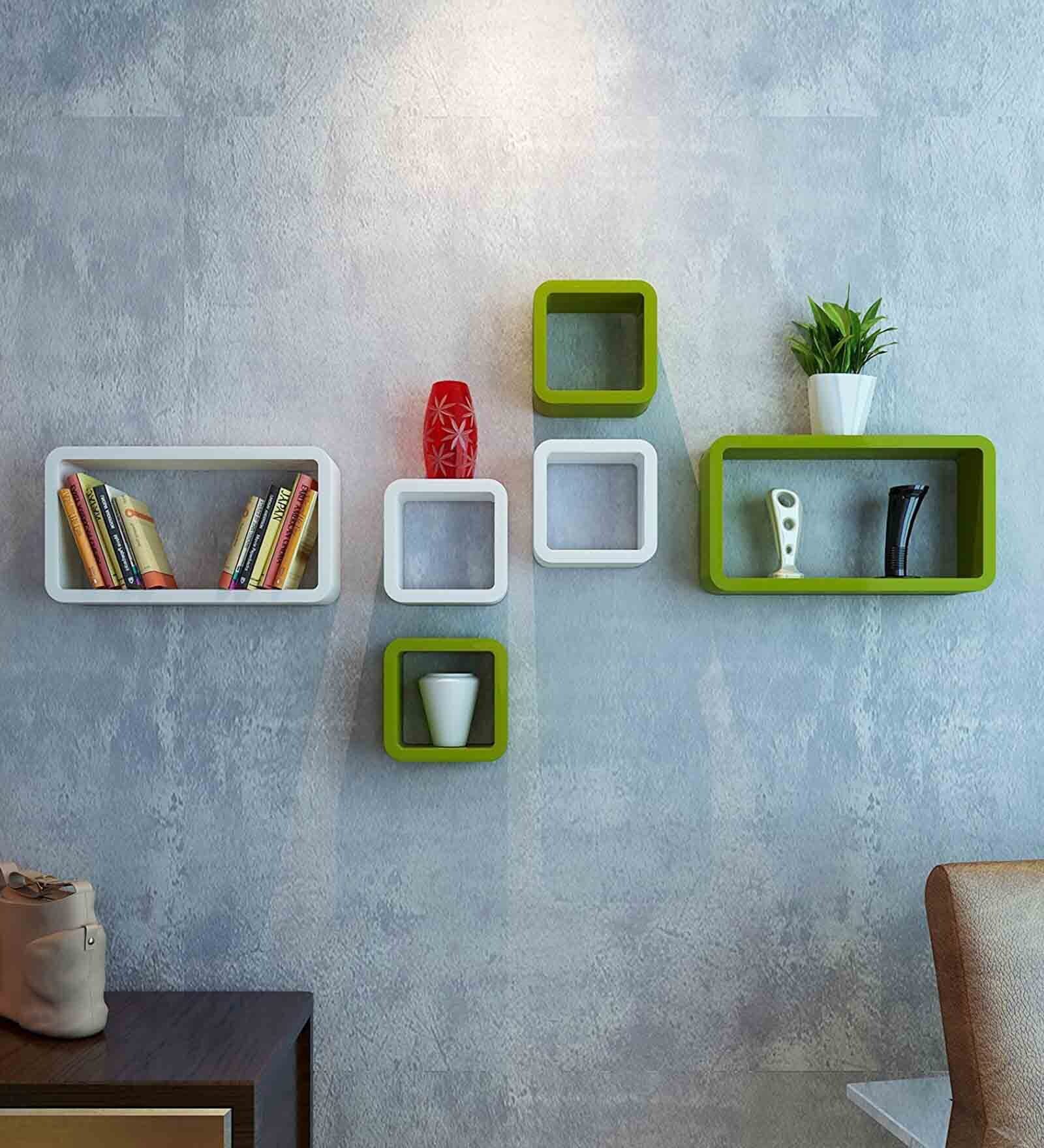 MDF Wood Wall Shelf in Multicolour