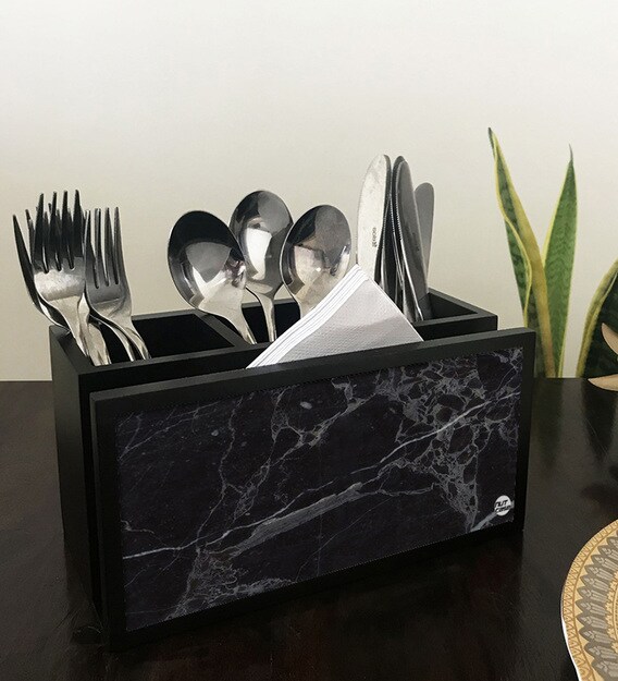 Buy Black Mdf Cutlery Holder By Nutcase Online Cutlery Holders Cutlery Discontinued Pepperfry Product