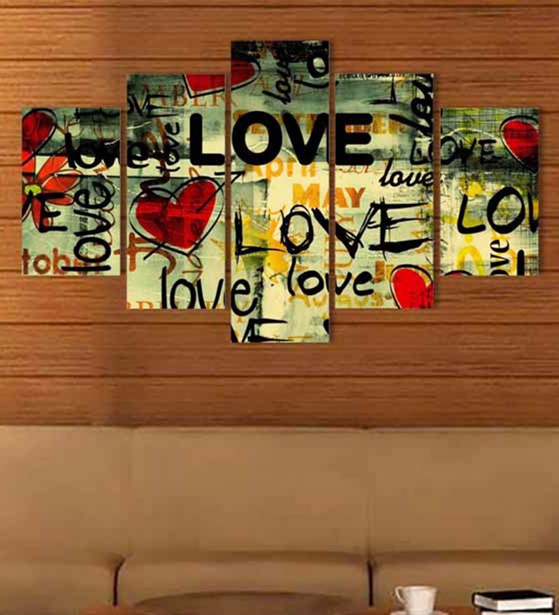 Buy MDF Love Graffiti Multiframed Wall Decor by Go Hooked Online
