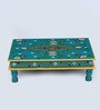 MDF & Mango Wood Blue Handpainted Chowki