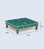 MDF & Mango Wood Blue Handpainted Chowki