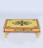 MDF & Mango Wood Yellow Handpainted Chowki
