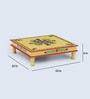 MDF & Mango Wood Yellow Handpainted Chowki