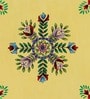 MDF & Mango Wood Yellow Handpainted Chowki