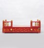 MDF & Sheesham Wood Pooja Shelf In Red