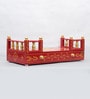 MDF & Sheesham Wood Pooja Shelf In Red