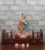 MDF & Sheesham Wood Pooja Shelf In Yellow