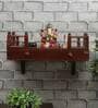 MDF & Sheesham Wood Pooja Shelf In Yellow