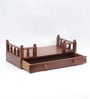 MDF & Sheesham Wood Pooja Shelf In Yellow