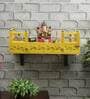MDF & Sheesham Wood Pooja Shelf In Yellow