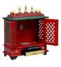 Brown MDF & Wood Floor Rested Mandir With Door