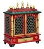 Brown MDF & Wood Floor Rested Mandir With Door