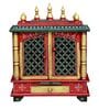 Brown MDF & Wood Floor Rested Mandir With Door