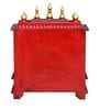 Brown MDF & Wood Floor Rested Mandir With Door