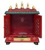 Brown MDF & Wood Floor Rested Mandir With Door