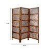 MDF 72 x 60 Inch 3 Panel Room Divider