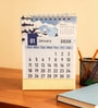 MDF Base 12 Months 2026 Desk Calendar Floral Print for Home & Office