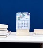 MDF Base 12 Months 2026 Desk Calendar Floral Print for Home & Office