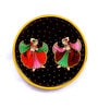 Mdf Black Colour Handpainted Dancing Lady Wall Hanging Round Plate