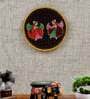 Mdf Black Colour Handpainted Dancing Lady Wall Hanging Round Plate