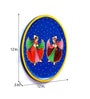 Mdf Blue Colour Handpainted Dancing Lady Wall Hanging Round Plate